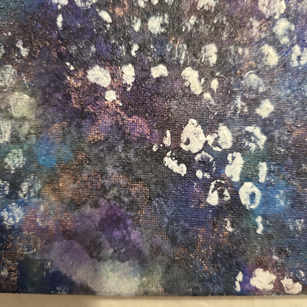 HANDCRAFTED Abstract Painting HANDPAINTED Artwork HANDMADE Wall Art Decor 8"x8" - Picture 11 of 12